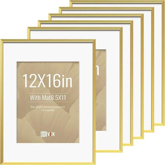 VCK 12x16 Golden Frame 6-Pack, Aluminum, Glass image