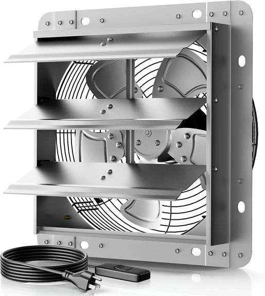 12" Wall Mounted Louver Exhaust Fan, 1430/1946 CFM image
