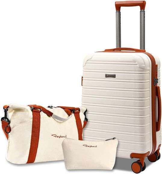 3-Piece Carry-On Luggage Set, Beige image