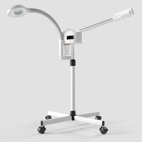 Facial Steamer with Magnifying Lamp, 2 in 1 White image