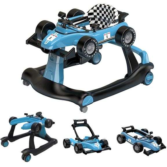 4-in-1 Baby Walker: Foldable, Adjustable, Blue image