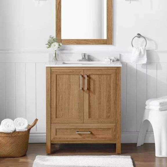 Moorside 30 in. Bath Vanity + Stone Top (Damaged) image