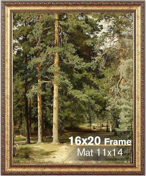 16x20 Gold Ornate Picture Frame with Glass image