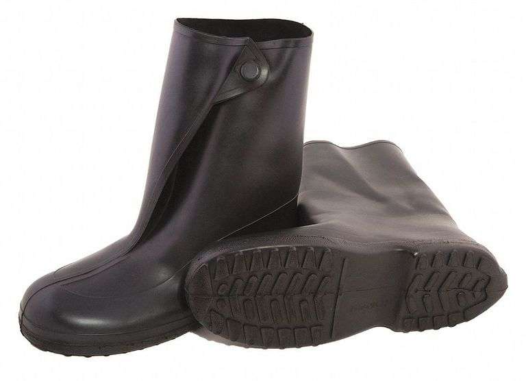 Overboot Mid-Calf Shoe, Plain/Cleated, Black image