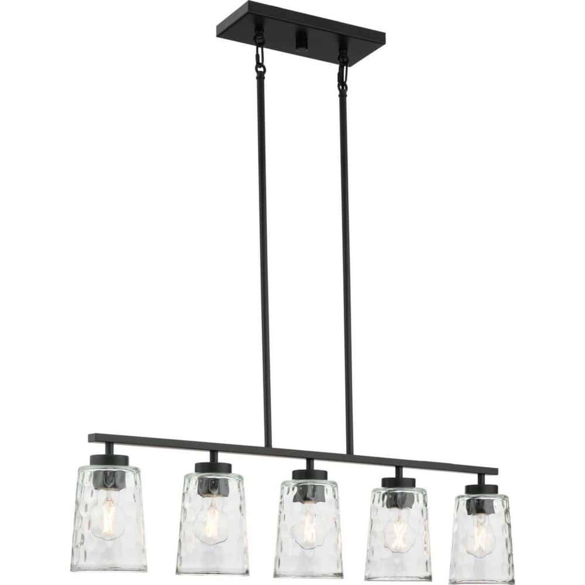 Mauzy 5-Light Black Chandelier with Water Glass - Crowe Real