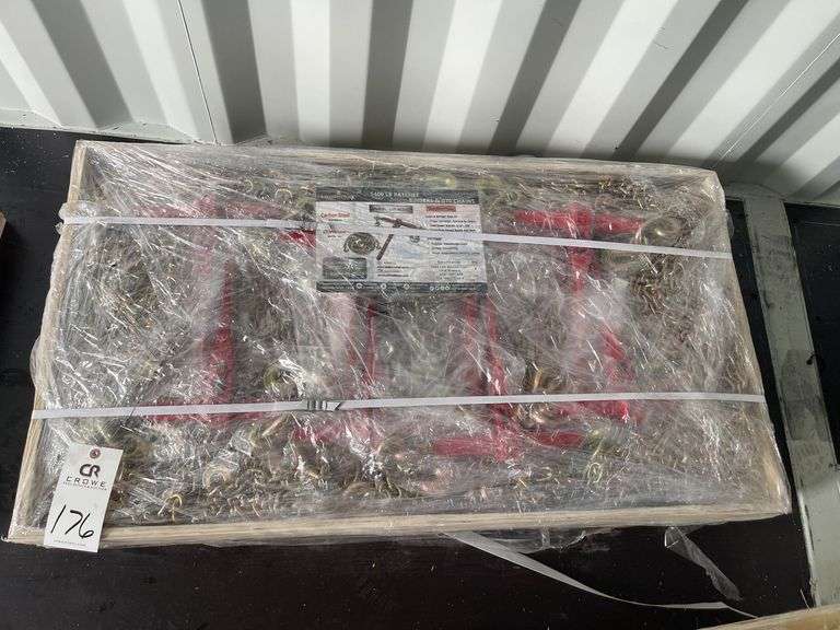 Pallet of Land Honor (8) 5400lb Ratchet Binders and (16) 5/16"x20' G70 Chains image