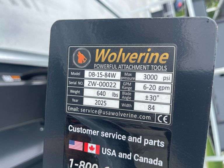 2025 Wolverine DB-15-84W Hydraulic Skid Steer Dozer Blade