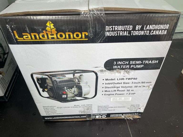 2025 Land Honor LHR-TWP80 7HP Gas 3" Semi-Trash Water Pump