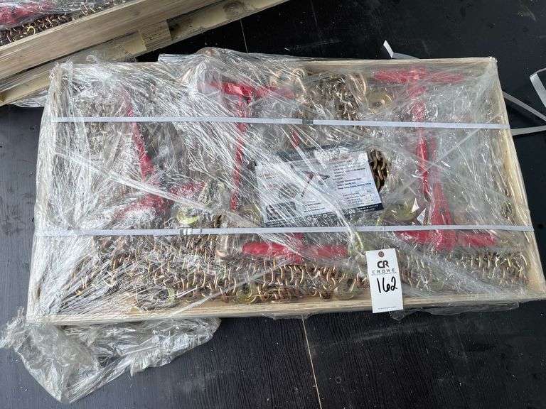 Pallet of Land Honor (5) 9200lb Ratchet Binders & (10) G70 3/8"x20' Chains image