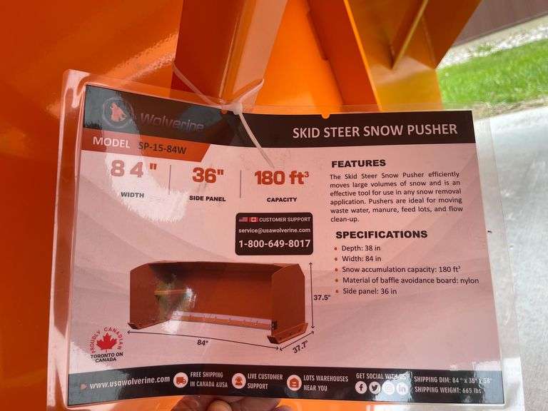 2025 Wolverine SP-15-84W 84" Skid Steer Snow Pusher