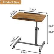 Laptop Table with Wheels, Adjustable & Portable