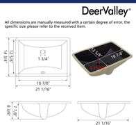 DeerValley Undermount Bathroom Sink 21' x 15'