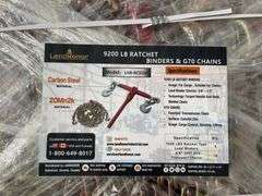 Pallet of Land Honor (5) 9200lb Ratchet Binders & (10) G70 3/8"x20' Chains