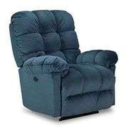 Best Brosmer Overstuffed Pillow Biscuit Back Recliner with Padded Chaise Lounge-Navy