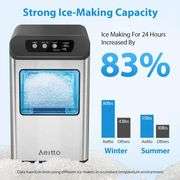 Aeitto Nugget Ice Maker, 55 lbs/day, Black