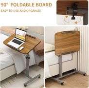 Laptop Table with Wheels, Adjustable & Portable