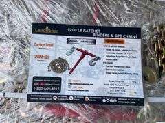 Pallet of Land Honor (5) 9200lb Ratchet Binders & (10) G70 3/8"x20' Chains