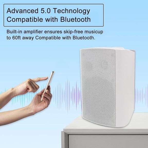 Herdio 5.25" 300W Bluetooth Outdoor Speakers