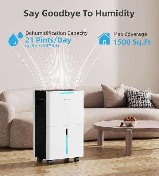 1500 Sq. ft Dehumidifier, 21 Pints