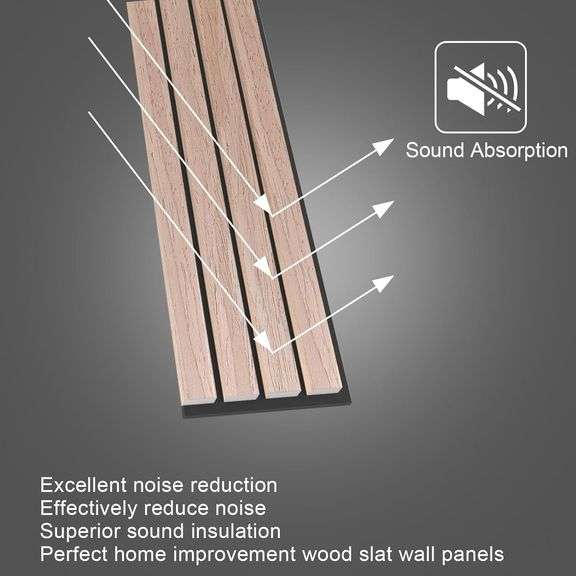 NeatiEase Wood Wall Panels, 9 Feet Acoustic Slat