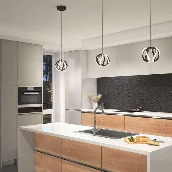 Vivaldi 16W Black LED Mini Pendant Light