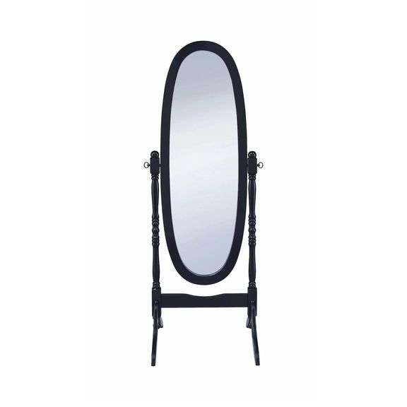 Oval Shaped Cheval Mirror, Black