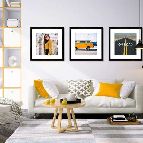 24x24 Black Picture Frame for 20x20 Photo
