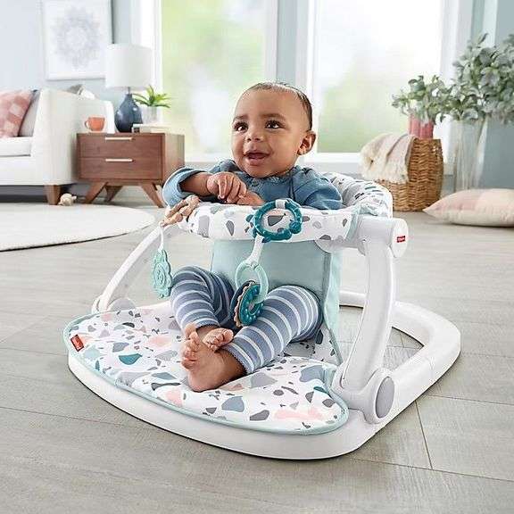 Fisher-Price Sit-Me-Up Floor Seat in Grey/White