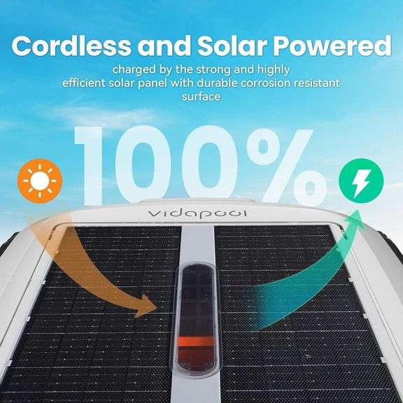 Solar Auto Robotic Pool Skimmer, Dual Mode, White