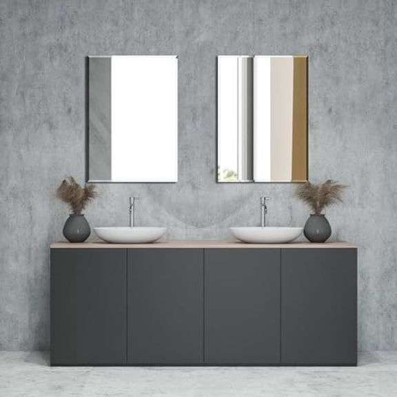 Ruomeng Frameless Mirror 16 x 24" Beveled Edge