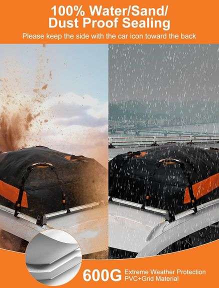 15 Cu Ft Waterproof Car Roof Cargo Carrier