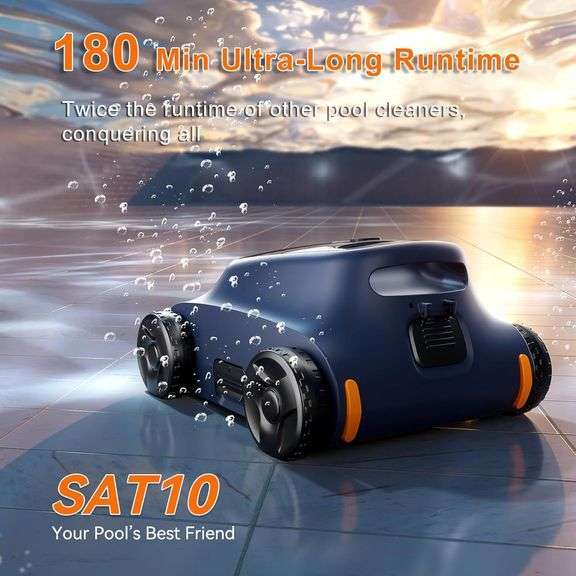 180 Mins Runtime Pool Vacuum, Robotic Cleaner