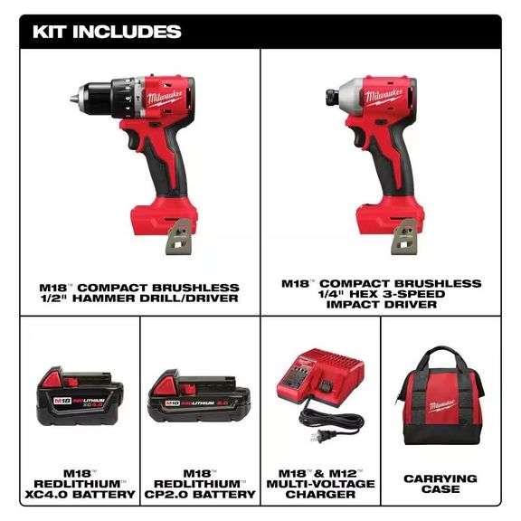 Milwaukee M18 Lithium-ion Brushless Cordless Kit