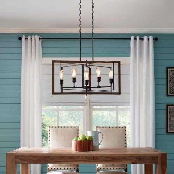 Palermo Grove 5-Light Black Iron Chandelier