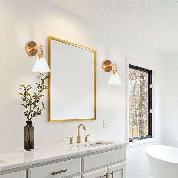 Granville Collection 1-light Gold & White Sconce