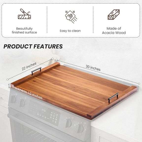 Acacia 30 inch Noodle Board Wooden Stove Top