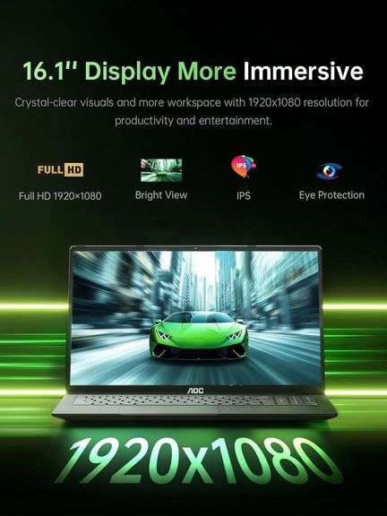 2025 Laptop, AMD Ryzen 7, 16.1" FHD, 16GB, 512GB