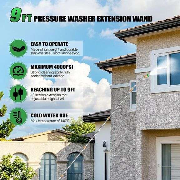 Gutter Cleaning Tools, 10 Pack 9 FT Extension Wand
