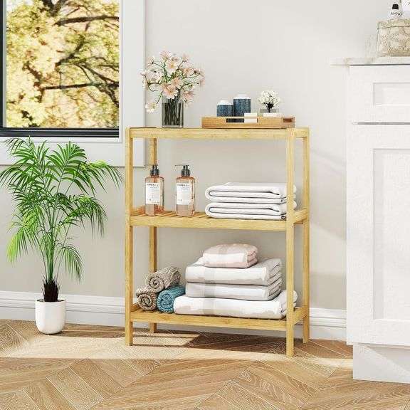 Bamboo 3-Tier Utility Storage Shelf