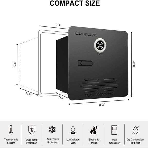 Camplux Pro 10 2.64 GPM RV Propane Water Heater