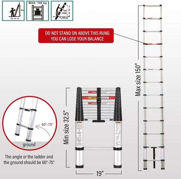Yvan 12.5 FT One Button Retraction Ladder