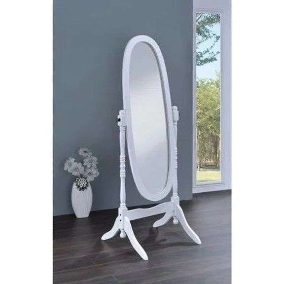 Foyet Oval Cheval Mirror White