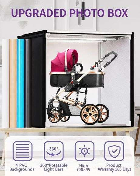 Photo Light Box, SAMTIAN 100x100x100CM Portable