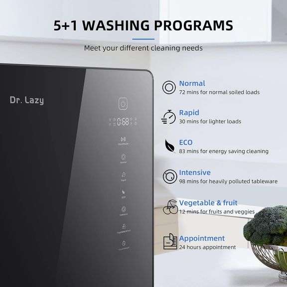 Dr. Lazy Countertop Dishwasher, Portable