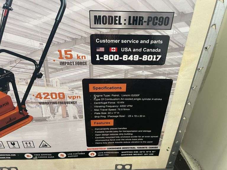 2025 Land Honor LHR-PC90 Heavy Duty Plate Compactor