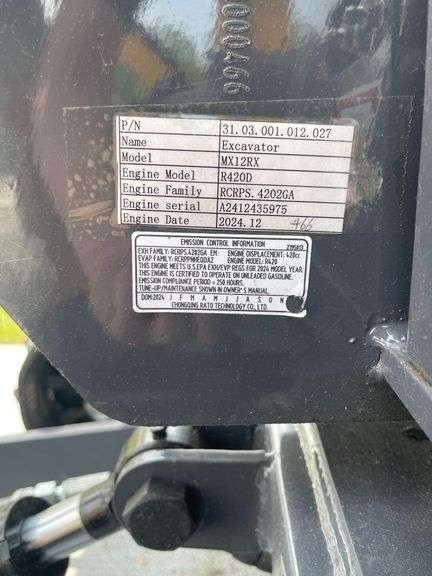 2025 CFG MX12RX Mini Excavator