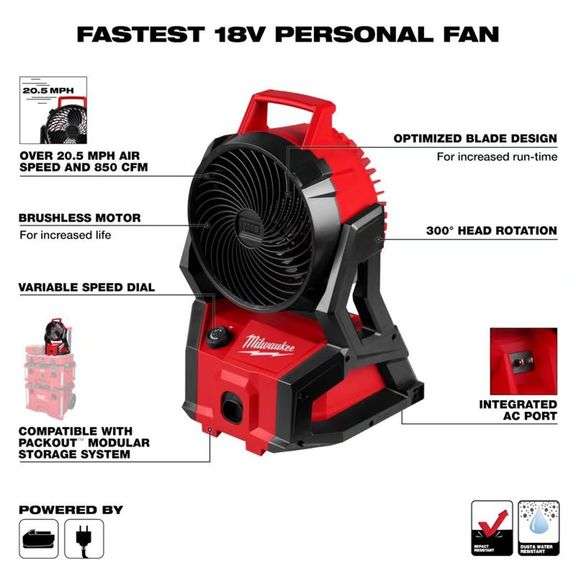 Milwaukee M18 16 in. H Personal Fan
