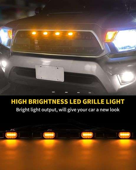 Amber LED Lights 4PCS Front Grille Raptor Lamps