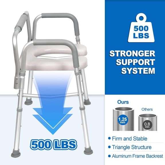 3 in 1 Commode Chair, 21 -25 Extra Large Width