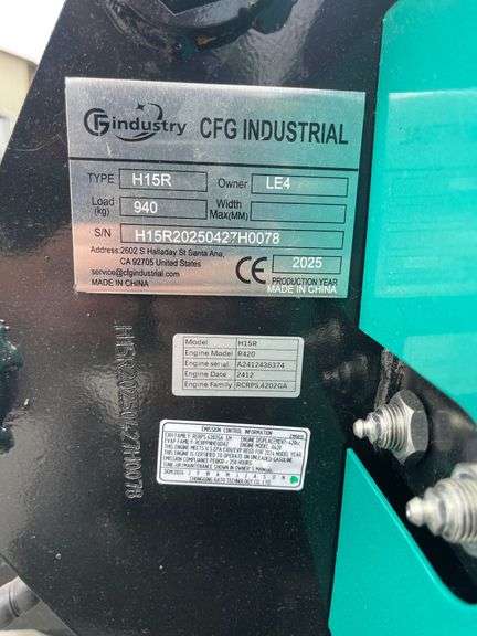 2025 CFG H15R Mini Excavator